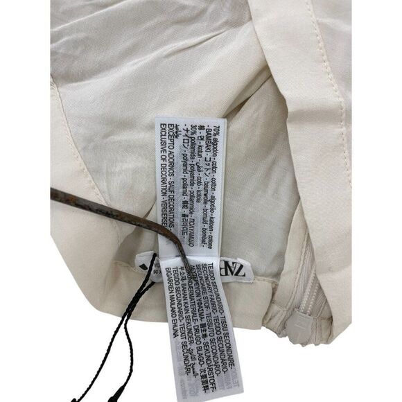 Zara Womens Lace Midi Skirt M Oyster White Mid Rise Viscose Floral 1377/904 NWT - Picture 15 of 16